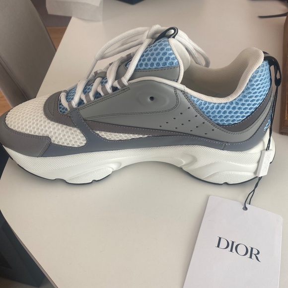 Dior b22 White and Blue Technical Mesh and Gray Calfskin - Picture 4 of 7